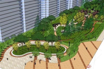 某現(xiàn)代公共綠地景觀設(shè)計(jì)SU模型[原創(chuàng)]