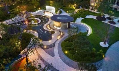 景觀設計:曲線構圖的住宅小區(qū)景觀示范區(qū)也很美!