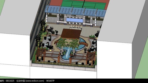景觀中庭設(shè)計(jì)SU模型SKP素材下載